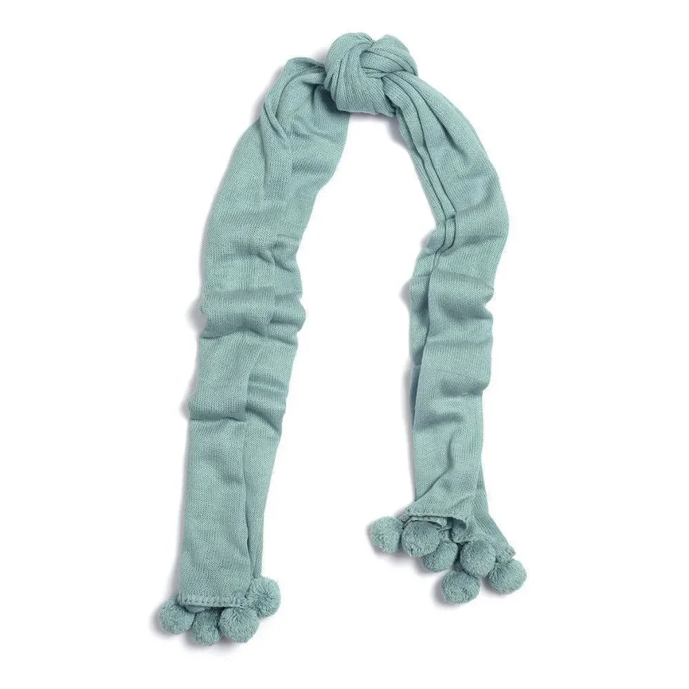 Scarf with Crochet Rose Blue